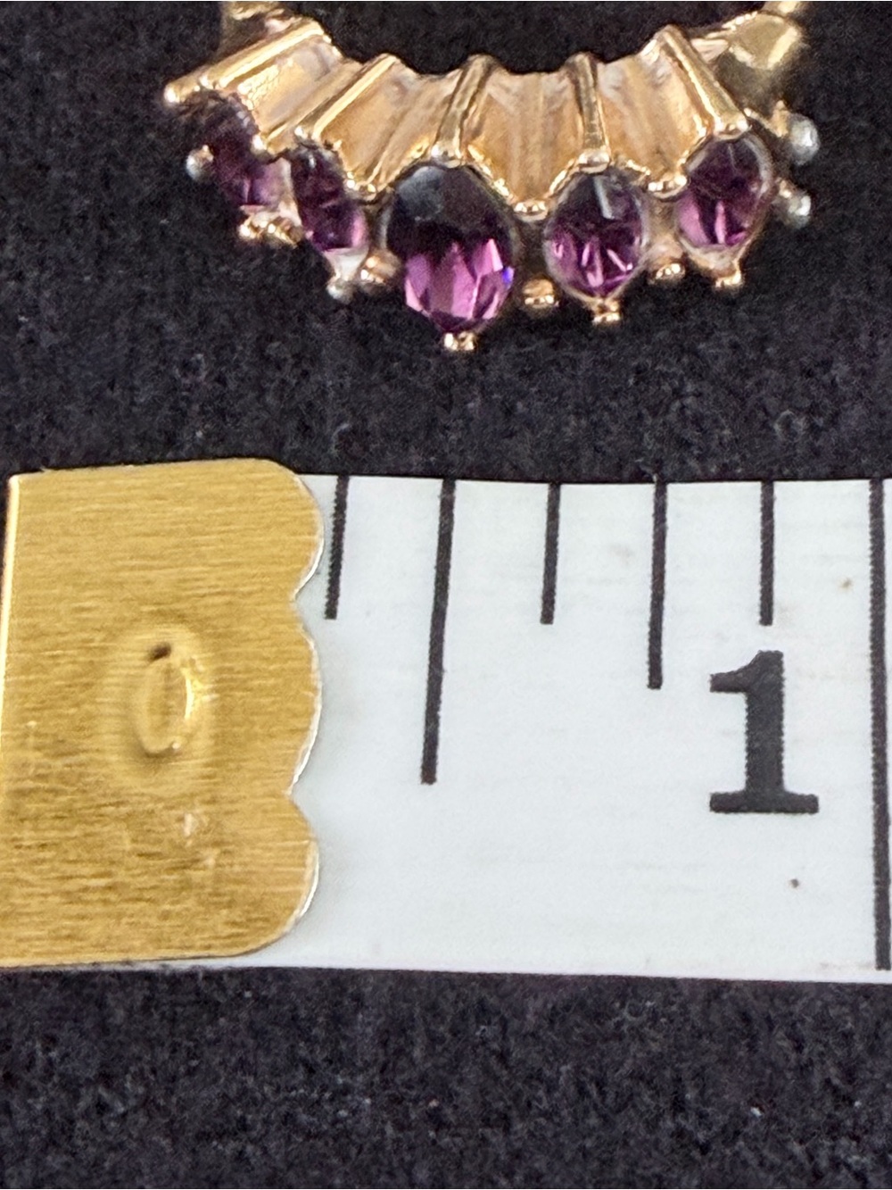 AVON Gold-toned Purple Marquise Stone Statement Ring - Picture 4 of 6